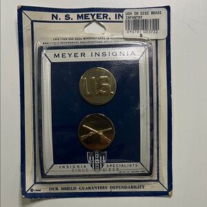 Meyer Insignia U.S. Brass Military Disc pin Set - Gold
